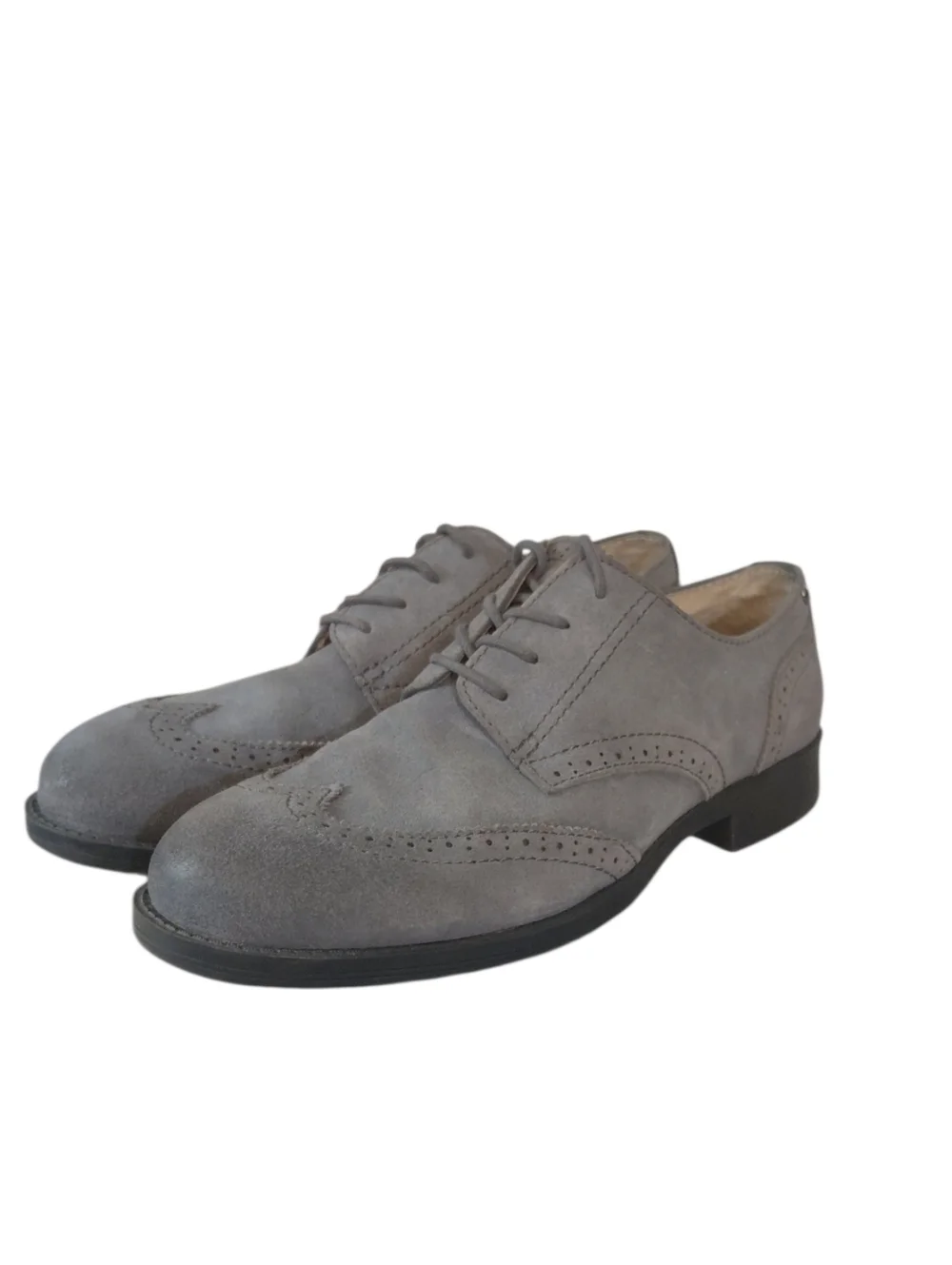 Sam Edelman Irving Oxfords Women's Classic Grey Suede Wingtip Loafers Size 8.5